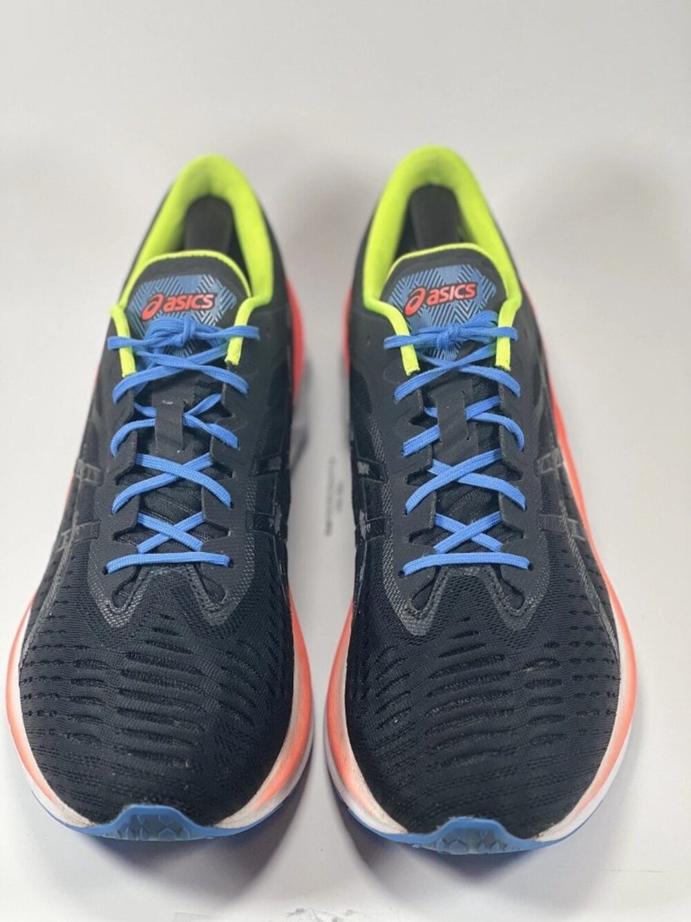 Asics Mens Shoes sz11 FFBlast 1011A681 Black Neon Green & Orange Blue Lace